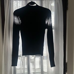 New York & Company Black Long Sleeve Top
